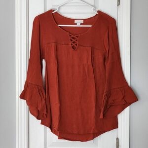 Westport 1962 Burnt Orange Blouse, Size S